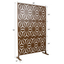 Freestanding Decorative Metal Privacy Screen for Deck Balcony Patio, Brown, Steel, 76' H x 48' W