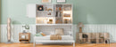 Twin Size Wall Murphy Bed with Top Cabinet, Shelves ,Space Saving Foldable Bed with Light & USB,White