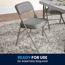 Gray Metal Folding Event Chairs With Cushioned Seats Set Of 2
