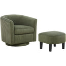 Swivel Accent Chair 360 Comfy Recliner Corduroy Arm Chair Single Sofa with Ottoman for Living Room Bedroom