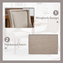 Modern Dining Chairs Set of 4 Beige Upholstery and Wood Legs