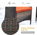 Rattan Patio Set With Cushioned Chairs And Glass Table
