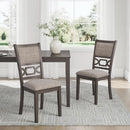 Diamond Patterned Dining Table Set Gray Walnut Stain