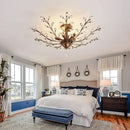 Bronze Five Light Vintage Crystal Chandelier Dimmable
