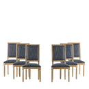 Vintage Inspired French Country Dining Chairs Set - Elegant Cane Backrest & Upholstered Seats - Rustic Weathered Finish - Solid Rubberwood Frame