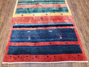 Colorful Persian Gabbeh Rug 4x6, Soft Pile, Colorful Rug, Handmade Hand Knotted Wool Carpet, Home Office Rug, Area Rug for Bedroom 4 x 6 ft