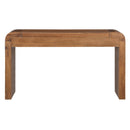 TREXM Rustic Console Table with Fluted Drawer Front, Entryway Table with Curved Corners & Thick Legs, Sturdy Sofa Table for Hallway & Living Room (Brown)