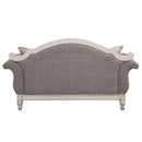 Florian - Loveseat With 3 Pillows - Gray Fabric & Antique White