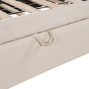 Full Size Upholstered L-Shaped Upholstered Daybed with Twin
Size Pop Up Trundle, Beige