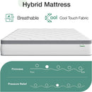 Queen Hybrid Mattress 12 Inch Soft Pillow Top Comfort