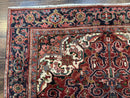 Persian Heriz Rug 6.6 x 9, Geometric Wool Persian Carpet