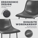 Faux Leather Dining Chairs 18 Inch Set of 2 Mid Century