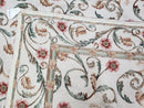 Needlepoint Rug 9x12, European Aubusson Design, Floral Allover Garden Pattern, New Needlepoint Area Rug, Ivory Rug, Hand Woven, Flatweave