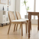 Mid Century Dining Chairs White Sherpa Upholstered