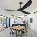 52 Inch Matte Black Ceiling Fan With Remote Walnut Blades