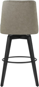 Bar Stool 30 Inch Stone Grey Upholstered 360 Degree Swivel