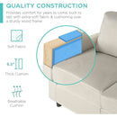 Compact Beige Linen Sectional Sofa With Chaise And Reversible Ottoman