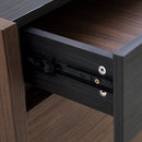 Set of 2, 32.5''-58.8'' Extendable & Rotating Cabinet with 1 Drawer, 90-Degree Corner Cabinet, Multifuctional Storage Combination Cabinet for Living Room, Hallway, Entryway, Black & Walnut