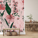 Contemporary Modern Pink Wallpaper with Pink Flowers