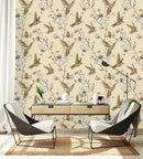 Beige Hummingbird Wallpaper