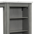 5-piece Counter Height Dining Table Set with Built-in Storage Shelves,Grey(OLD SKU W504S00143)