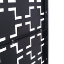 Outdoor & Indoor Privacy Screen Metal Privacy Screen 76' H×48' W, Freestanding Decorative Privacy Screen for Deck Balcony Patio, Black, Lightweight