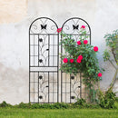 2 Pack Metal Garden Trellis 71' x 19.7' Rustproof Trellis for Climbing Plants Outdoor Flower Support Black