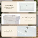 21.6inch Modern Floating Bathroom Vanity with Ceramic Basin - Perfect for Small Bathrooms, Left side storage