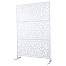 Outdoor & Indoor Privacy Screen Metal Privacy Screen 76' H×48' W, Freestanding Decorative Privacy Screen for Deck Balcony Patio, Privacy Fence Panels for Outside Lawn Garden PS115 WHITE