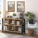 6 Cube Storage Organizer With Shelf Rustic Oak Bookcase