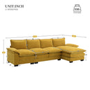 [VIDEO]118' Modern Chenille Sectional Sofa with Double Cushions,Storage Pockets,5 Seat Upholstered Indoor Furniture,L-shaped Comfy Cloud Couch with Reversible Chaise for Living Room,Apartment,3 Colors