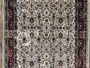 Fine Sino-Persian Silk Rug 3x5, High Quality Silk Carpet, Handmade Small Silk Rug, Allover Repeated Motif, Tan Maroon Blue Vintage Silk Rug