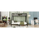 Metal Twin XL over Queen Bunk Bed for Teens and Adults,Space-Saving/Noise Reduced/No Box Spring Needed,Black