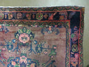 3 x 7 Antique Persian Hamadan Nahavand Rug, Tribal Runner Rug , Handmade Oriental Wool Rug, Vegetable Dyed, Purple-Red & Dark Blue, 3x7 Rug