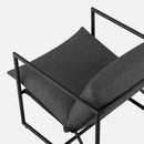 Aidan Sling Chair Dark Grey Metal Frame Shredded Foam