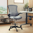 Kelista Mid Back Swivel Office Chair With Height Adjustable Dark Gray Mesh