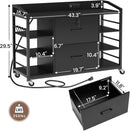 44 Inch 2 Drawer File Cabinet For Home Office Black