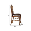 Dresden - Counter Height Chair (Set of 2) - Vintage Synthetic Leather Seat & Floral Fabric Back & Cherry Oak