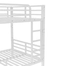 Metal Full XL over Full XL Bunk Bed for Teens and Adults,Space-Saving/Noise Reduced/No Box Spring Needed, White