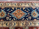 Palace Size Indo Persian Rug 12x15, Sultanabad Mahal Carpet, Red Navy Blue, Fine 210 KPSI