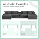 [VIDEO]144*64'' Corduroy Sectional Sofa with Bluetooth Speakers, U Shaped Couch with Console, USB Charger, Cup Holders, Storage, Ottoman, Deep and Wide Seat Cloud Sofa for Living Room&Apartment