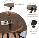 Contemporary Rustic Walnut Wood Dining Table 31.5in Round