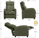 Dark Green Corduroy Adjustable Recliner Chair For Living Room