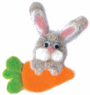 Bunny Hugging a Carrot Needle Felting Kit by Charivna Mit V-02C