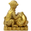 Feng shui brass copper monkey cornucopia living room wealth decor