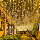 Festive golden led string lights outdoor garden decor