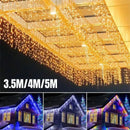 Festive golden led string lights outdoor garden decor