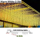 Festive golden led string lights outdoor garden decor