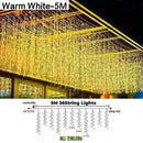 Festive golden led string lights outdoor garden decor