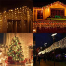 Festive golden led string lights outdoor garden decor